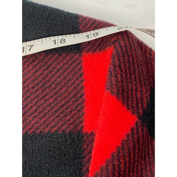 Columbia Benton Red Black Plaid Fleece Snap Shirt Jacket Women's Size Medium - Picture 7 of 9